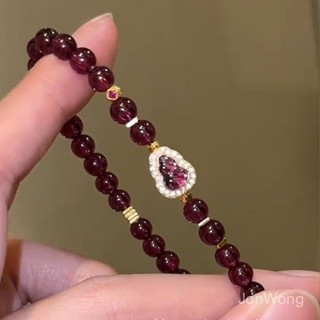 💎JW 石榴石能量手環｜原創葫蘆設計 銀紫雙色輕奢精緻款 女生開運送禮首選