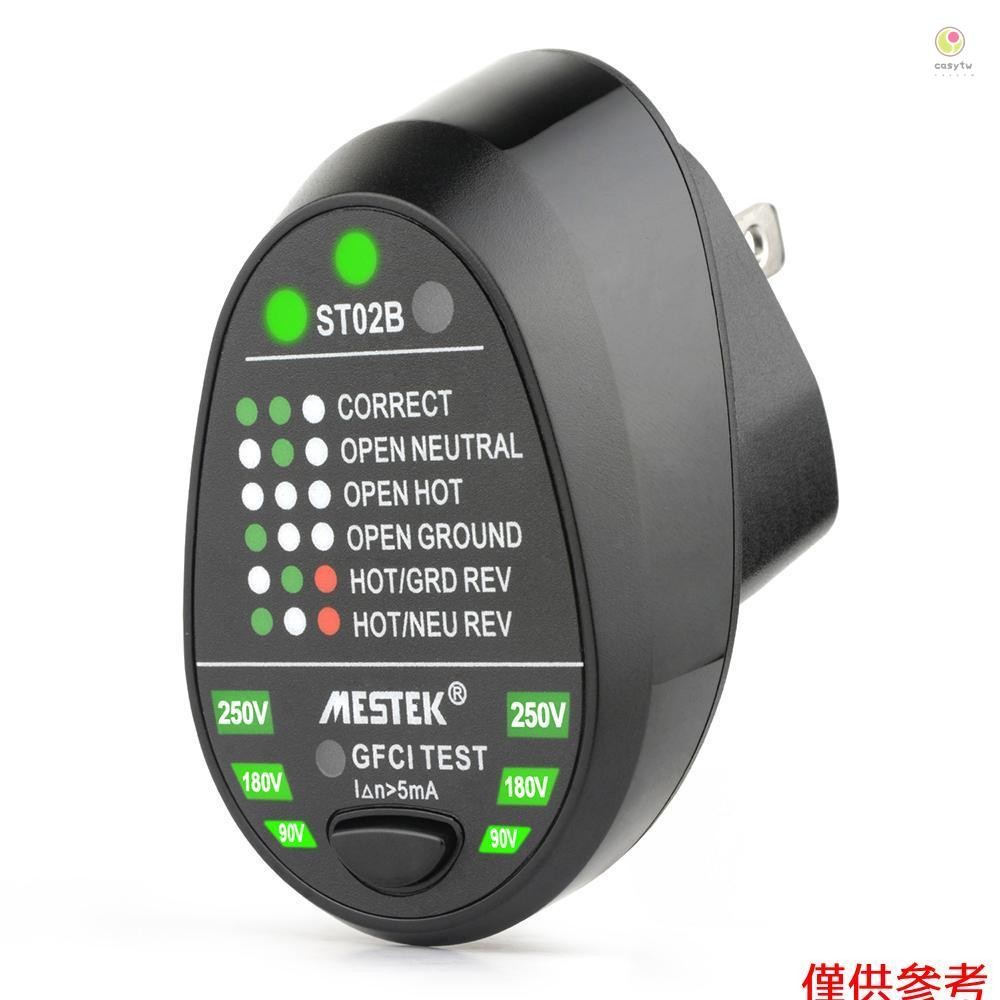 MESTEK 高級 RCD 電插座測試儀自動中性火線接地線測試電路極性檢測器 Wall US Plug Breaker