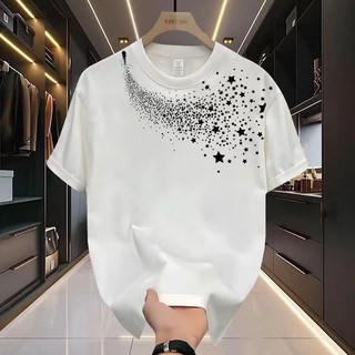 TopMan 短袖T恤男 純棉厚磅流星雨印花親膚透氣休閒短t JSM 男生短袖上衣