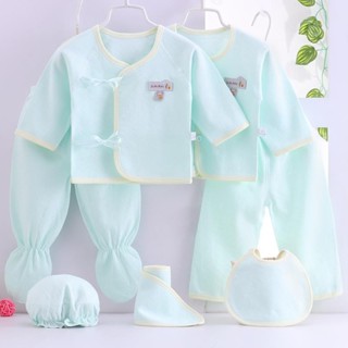 禮盒gift box嬰兒純棉內衣套裝 0-3月男提花寶寶衣服女7件套幼兒新生兒居家服新款現貨25.5.17