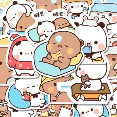 一二布布貼紙 一二布布熊貓貼紙 一二 布布 126枚卡通可愛小熊貓一二布布貼紙diy裝飾手賬手機防水貼畫