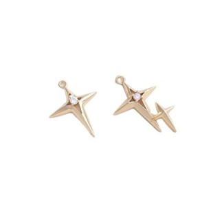 宏雲Hongyun-Ala新品-鑲嵌鋯石14K包金保色十字架形星星掛件芒星吊墜diy項鍊耳環吊飾