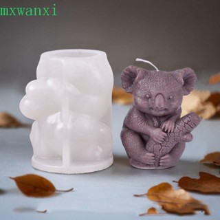 MXWANXI無尾熊樹樁蠟燭模具,矽酮DIY松鼠蠟燭模具,圓柱松果手工製作的樹脂模具居家裝飾