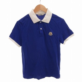 MONCLER 針織上衣 polo衫 襯衫 迷你 徽章 藍色 白色 短袖 日本直送 二手