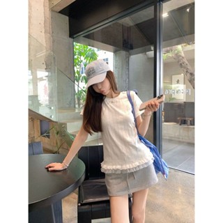 【HOT 本舖】 夏季韓版純欲甜美蕾絲邊減齡愛心提花純棉短袖T恤上衣女