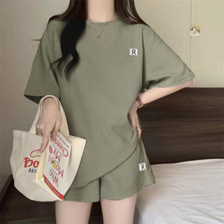 🔥免運 臺灣現貨🔥女生套裝 夏季 多色 寬鬆 女裝 五分褲 短袖 T恤 上衣 短褲 韓系兩件套 時尚女士服裝 透氣套裝女