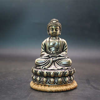 現貨黃銅釋迦牟尼佛像擺件納福銅鑄供奉神像工藝品辦公室桌麵前臺擺件5.12