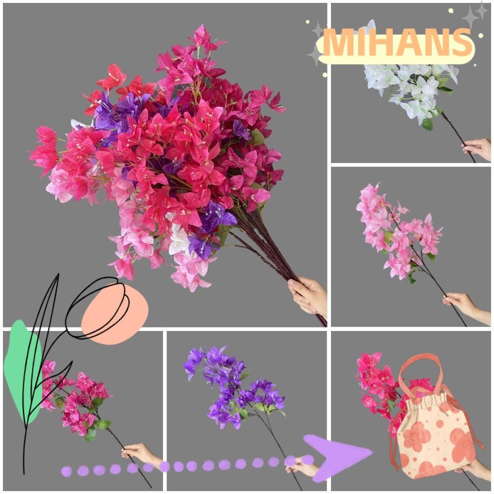 MIH仿真花,24/51頭76公分人造梅花,逼真真實觸感多色的假九重葛家