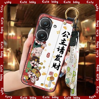 發財趣味華碩Zenfone9/Zenfone10手機殼新年全包散熱支架質感軟殼男女款王子新年轉運矽膠指環個性奢華旺青春