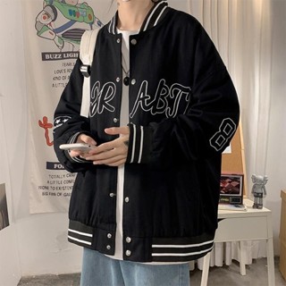 D0516-港風男士外套 韓版潮流 ins風棒球服 男士寬鬆潮牌 飛行夾克 薄款 棒球服外套 韓版百搭外套男