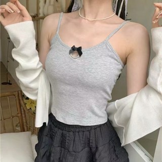 背心女生 帶胸墊 吊帶 韓版 短版上衣 性感鏤空 修身顯瘦 彈力細肩帶 百搭基礎款 舒適圓領