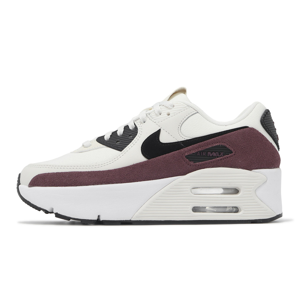Nike 休閒鞋 Air Max 90 LV8 女鞋 雙層氣墊 米白 黯栗紅 增高 [ACS] FD4328-107