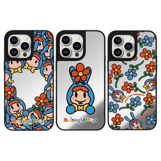磁吸 鏡面 藍耳朵小兔子 適用於蘋果 iPhone 16 pro max 15 plus 14 13 12 手機殼 卡通