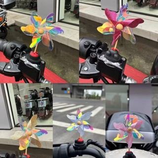 新店特惠風吹可轉電動電瓶車裝飾品風車摩托車自行車創意可愛車載擺件