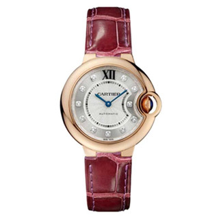 Cartier 卡地亞藍氣球系列18K玫瑰金原鑲鑽自動機械手錶女WE902063