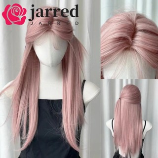 JARRED 額頭蕾絲粉色假髮耐熱萬聖節長直發日系Cos透氣自然蓬鬆Cosplay洛麗塔假髮角色扮演