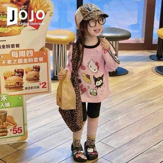 Smile Kids 女童長袖 臺灣出貨 童裝女童可愛kt貓長袖T恤上衣秋裝2024新款洋氣女打底衫套裝