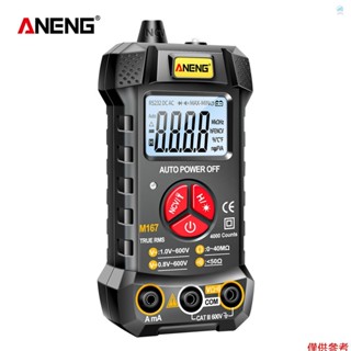 Crtw ANENG M167 數字萬用表自動識別 4000 計數電壓表電流表電動測試筆帶背光液晶屏手電筒交流直流電壓/