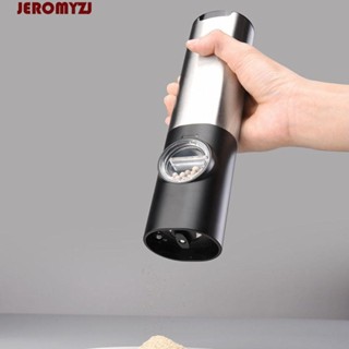 JEROMYZJ香料研磨器,自動省力省力電動鹽胡椒研磨機,粗細可調手持式可充電式胡椒磨烹飪