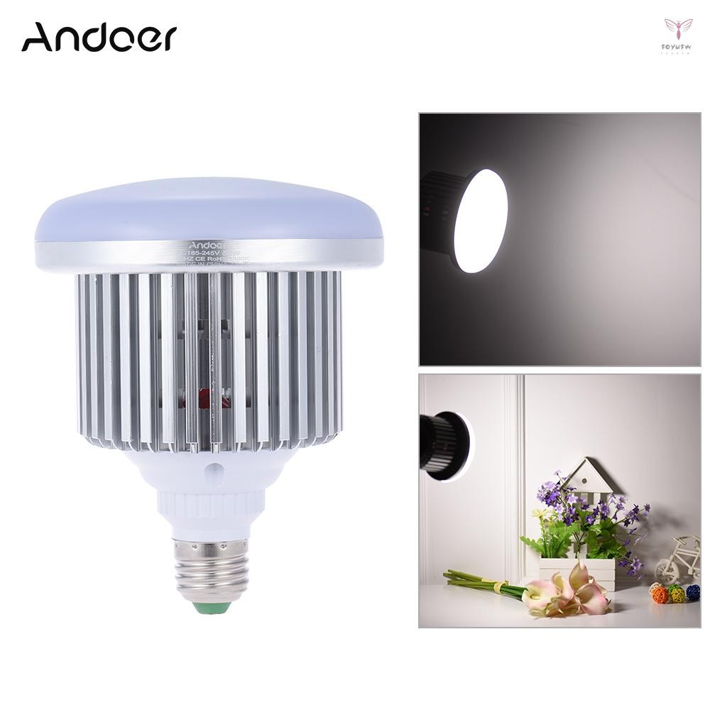 Andoer 50W 5500K 72 珠 E27 插座照片視頻工作室連續日光填充柔光箱攝影 LED 燈燈泡,適用於數碼