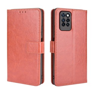 適用於 Infinix Note 10 Pro 外殼 PU 皮革支架 Infinix Note 10Pro 翻蓋外殼磁性