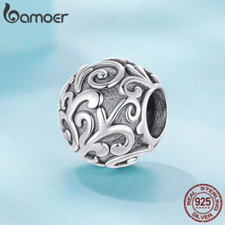 Bamoer 925 純銀魅力捲軸圖案配件吊墜 DIY 手鍊禮物