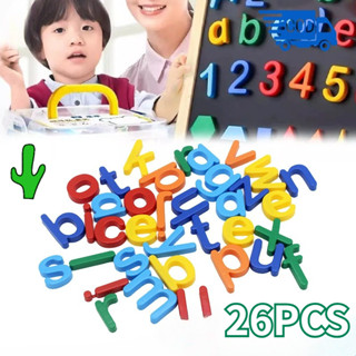 26 個字母和教育數字木製磁鐵 Abc 字母兒童學習彩色兒童益智玩具