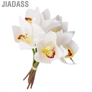 Jiadass 人造蘭花 3D 列印絲綢 6 莖人造裝飾色彩鮮豔適合婚禮派對