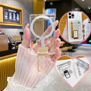 Magsafe磁吸手機卡包 適用 iPhone 三星 OPPO 手機殼磁吸卡包 懶人支撐架 透明亞克力卡包 背貼收納支架