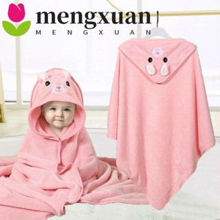 MENGXUAN嬰兒浴巾,80x80cm連帽新生兒毛巾,新生兒浴衣珊瑚絨卡通快乾幼兒浴袍女孩