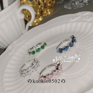 💝金生相玉珠寶💝批發（3.21）日係agete風格女士彩寶戒指 鍍金 森係小眾微鑲璀璨鋯石指環