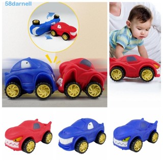 DARNELL 鯊魚彈力汽車玩具,擠壓帶輪拉伸汽車滑動玩具,手感好高彈加長揉捏卡通指尖玩具兒童
