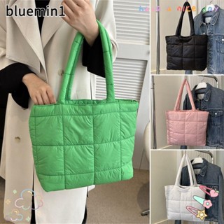BLUEMIN1絎縫手提包,羽絨棉絨大容量手提袋,可重複使用腋下包女女孩
