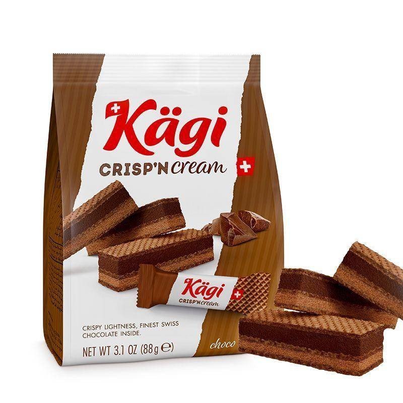 進口零食瑞士卡奇威化Kagi脆滑特濃巧克力夾心餅乾解饞下午茶零食