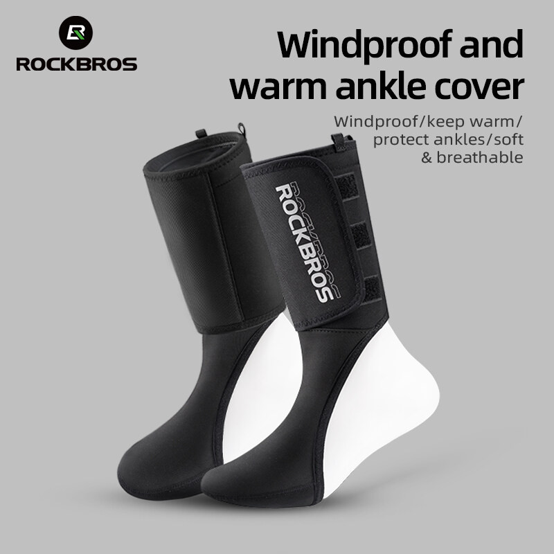 Rockbros摩托車防風護踝戶外滑雪摩托車騎行防寒腳套冬季保暖腿套騎行裝備男