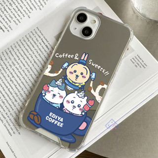 咖啡杯吉伊卡哇iphone15ProMax手機殼16鏡面11P四角防摔12pro高階感14plus個性13pro保護殼