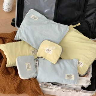 Girl必備🤍輕鬆出行！尼龍格旅行收納袋行李箱整理袋便攜內衣內褲分裝密封袋化妝包 護膚品收納包 旅行收納包 收納袋