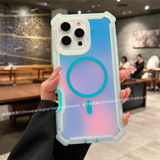 漸變雙色 加厚氣囊 磁吸無線充 不發黃 手機殼 適用 蘋果 iPhone 16 15 14 13 Pro max 保護殼