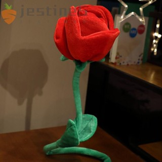 JESTINE玫瑰花花束,紅色的時尚人造花枝,手工禮品窗簾卡扣DIY自創模擬毛絨玫瑰情人節
