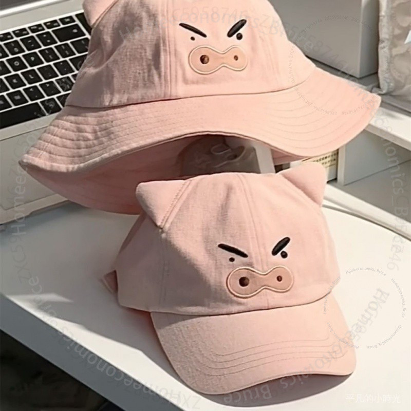 #肥嘟嘟左衛門帽子# 肥嘟嘟 左衛門 帽子 可愛 卡通 小豬 鴨舌帽 夏季 遮陽 春秋 防曬 2024 新款 #肥嘟嘟左
