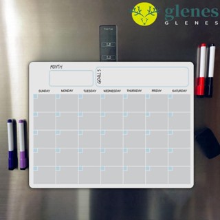 GLENES月曆備忘錄,留言備註行程A3白板日曆,清除無框可擦除絞刑軟磁冰箱日曆餐廳