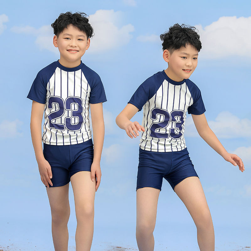 免运+满减🌈男大童速乾泳衣 大童泳衣泳褲 2025年新款男童泳衣卡通中大童分體套裝寶寶洋氣速幹溫泉遊泳衣YYDT