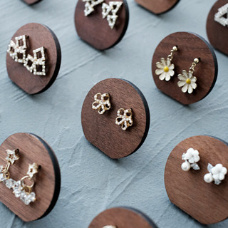 Jewelry display stand mini round earring tag復古首飾展示架迷你圓形耳環牌集市