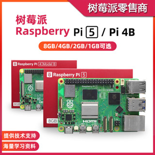 【現貨優選】樹莓派5代 5B/4B開發板 Raspberry Pi 5 8GB主機板Python程式設計AI套件