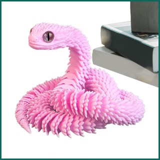 3D 列印蛇 3D 列印動物 Fidget 玩具逼真的蛇惡作劇適用於書桌床桌書架儀表板汽車 tamy3tw