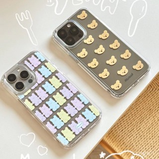 可愛小熊透明太空殻相容iPhone手機殻適用iPhone 16 Pro Max/15/14 Pro Max/13 Pro