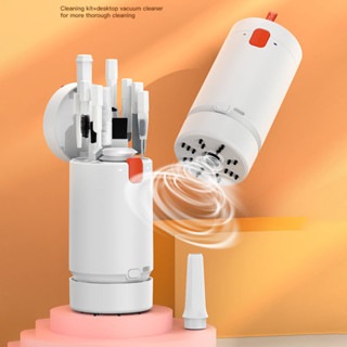 帶迷你真空吸塵器的電子清潔器套件多用途軟除塵刷,適用於家庭桌面辦公室