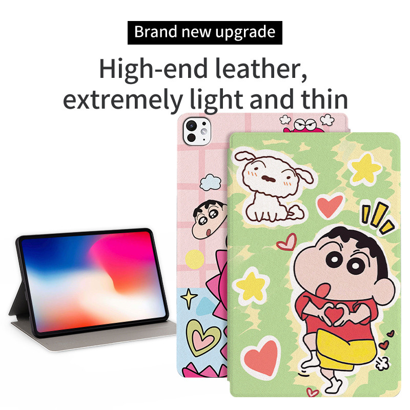 新款卡通蠟筆小新 適用小新pad Pro 11.5英寸 2021 平板保護殼 小新Pad /聯想啓 10.6寸彩繪防摔套