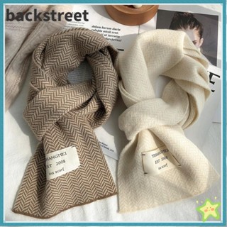 BACKSTREET冬季圍巾,條紋圖案加厚針織圍巾,時尚頸部保護注意保暖保暖圍巾女士們