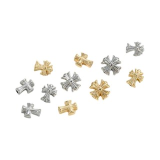 宏雲Hongyun-Ala新品-保色14K包金十字架隔珠通孔串珠配件diy手作珍珠手鏈項鍊飾品資料